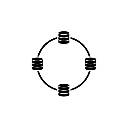 Connected data icon isolated on white backgroundのイラスト素材