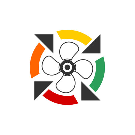 Fan icon isolated on white backgroundのイラスト素材