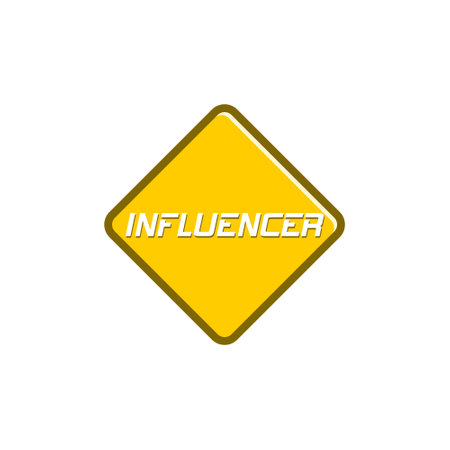 Influencer sign button isolated on white backgroundのイラスト素材