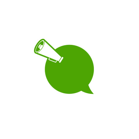 Megaphone with speech bubble icon isolated on white backgroundのイラスト素材