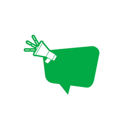 Megaphone with speech bubble icon isolated on white backgroundのイラスト素材