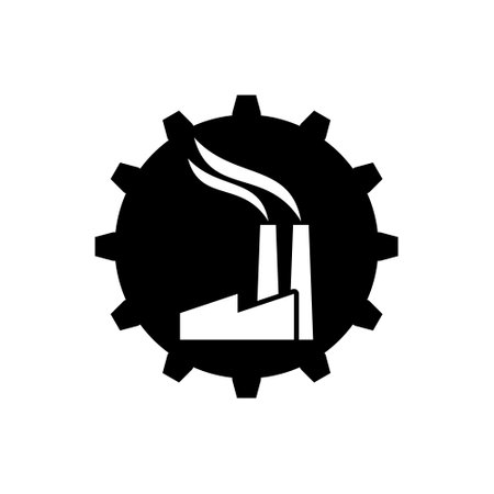 Factory icon isolated on white backgroundのイラスト素材