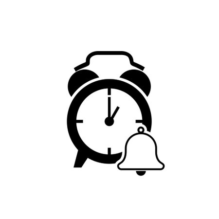 Late work hours alarm icon isolated on white backgroundのイラスト素材