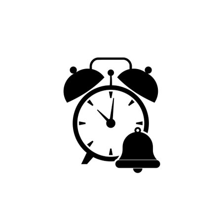 Late work hours alarm icon isolated on white backgroundのイラスト素材