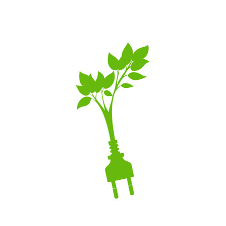 Green energy icon isolated on white backgroundのイラスト素材
