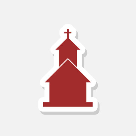 Church building icon isolated on gray backgroundのイラスト素材