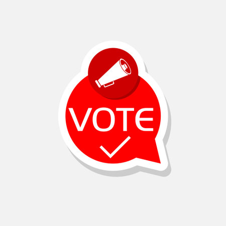 Vote icon isolated on gray backgroundのイラスト素材