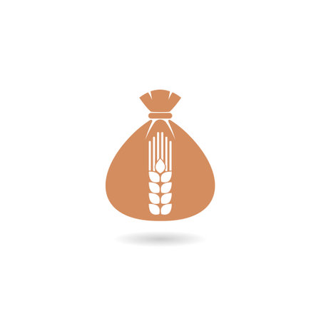 Wheat flour icon with shadowのイラスト素材