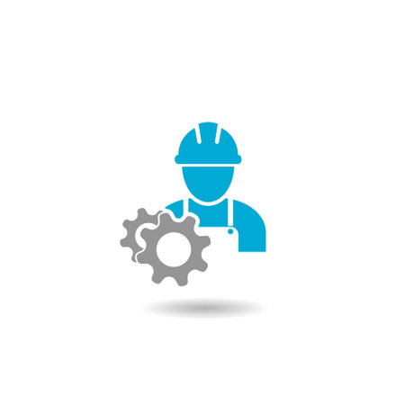 Simple engineer icon with shadowのイラスト素材