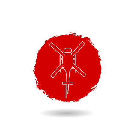 Simple helicopter icon with shadowのイラスト素材