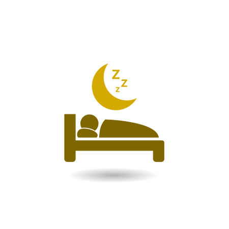 Simple sleeping icon with shadowのイラスト素材