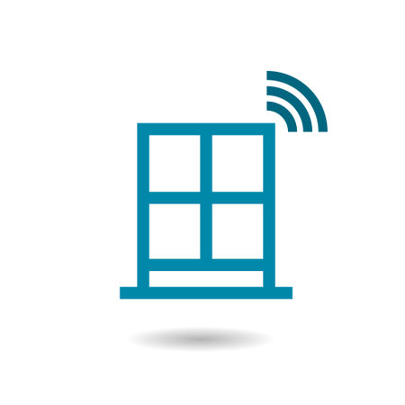 Glass break sensor sign with shadowのイラスト素材