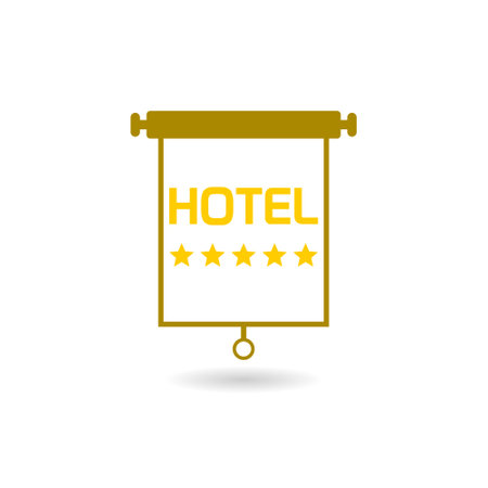 5 stars quality rating icon with shadowのイラスト素材