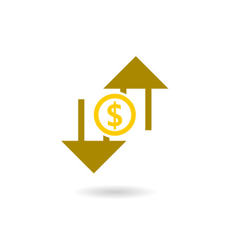 Exchange rate icon with shadowのイラスト素材