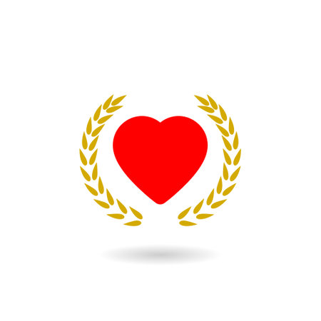 Laurel wreath with the heart iconのイラスト素材