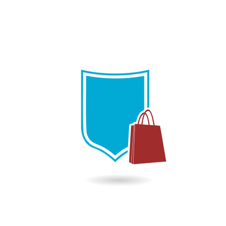 Secure Shopping icon with shadowのイラスト素材