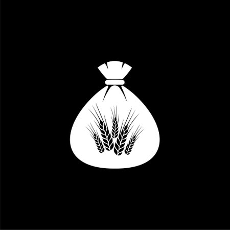 Wheat flour icon isolated on dark backgroundのイラスト素材