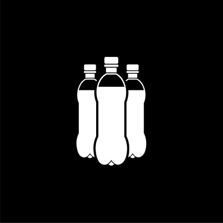 Water bottle icon isolated on dark backgroundのイラスト素材
