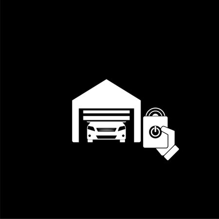 Garage icon isolated on dark backgroundのイラスト素材