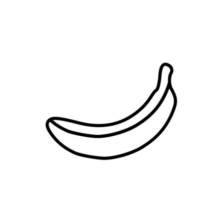Banana silhouette icon isolated on white backgroundのイラスト素材