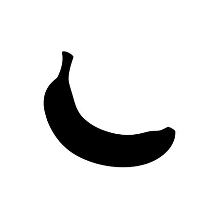 Banana silhouette icon isolated on white backgroundのイラスト素材