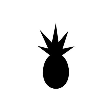 Pineapple silhouette icon isolated on white backgroundのイラスト素材
