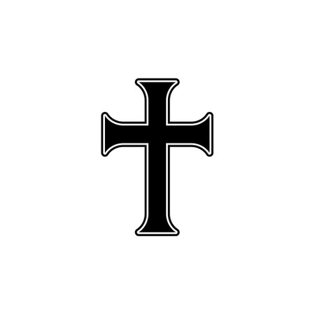 Christian cross icon isolated on white backgroundのイラスト素材