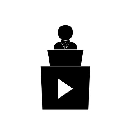 Presentation icon isolated on white backgroundのイラスト素材