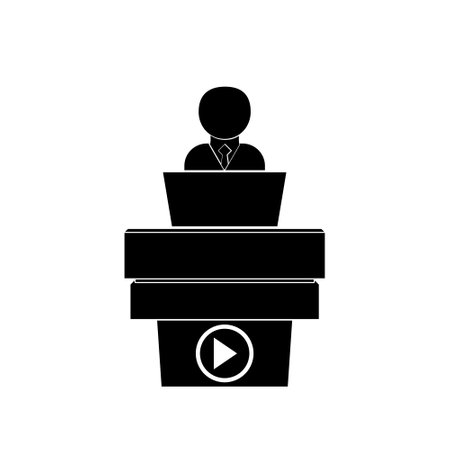 Presentation icon isolated on white backgroundのイラスト素材
