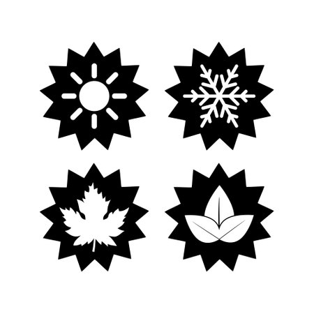 Season icons isolated on white backgroundのイラスト素材
