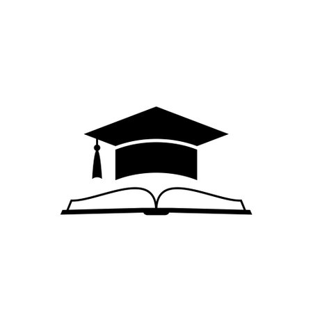 Graduated open book icon for web design isolated on white backgroundのイラスト素材