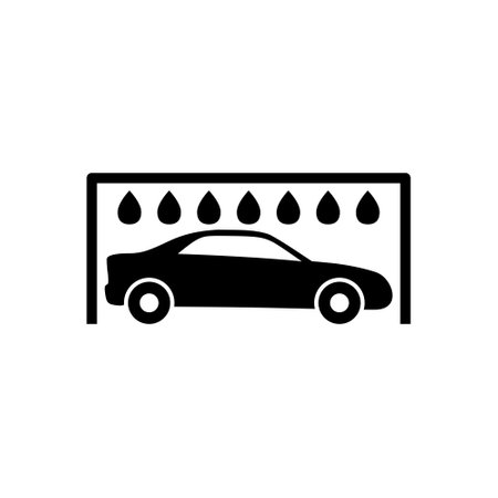 Car wash shop or car care icon isolated on white backgroundのイラスト素材