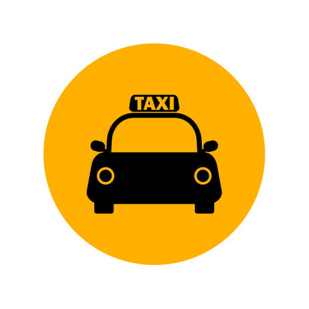 Taxi car icon isolated on white backgroundのイラスト素材