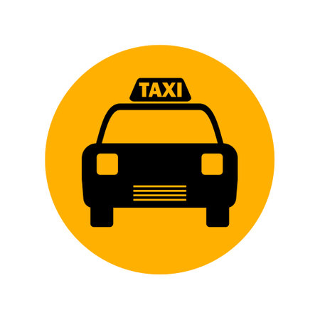 Taxi car icon isolated on white backgroundのイラスト素材