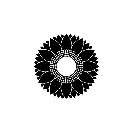 Sunflower icon isolated on white backgroundのイラスト素材
