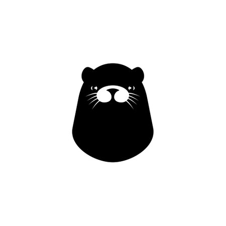 Otter icon isolated on white backgroundのイラスト素材