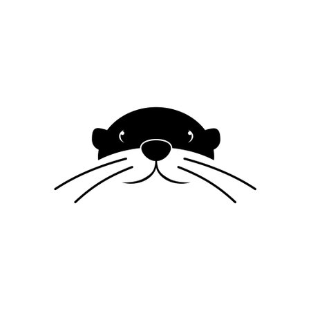 Otter icon isolated on white backgroundのイラスト素材