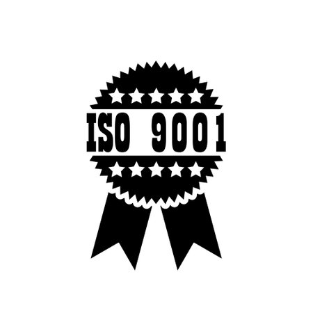Iso 9001 icon isolated on white backgroundのイラスト素材