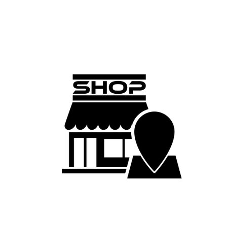 Store with Location icon isolated on white backgroundのイラスト素材