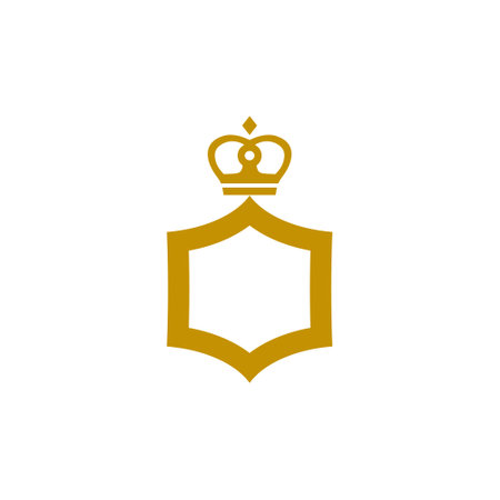 Ranking crown shield icon isolated on white backgroundのイラスト素材