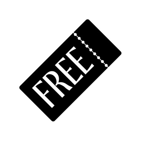 Discount coupon with text free icon isolated on white backgroundのイラスト素材