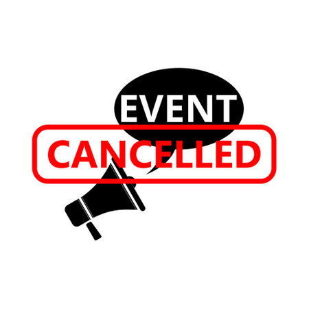 Event cancelled sign isolated on white backgroundのイラスト素材
