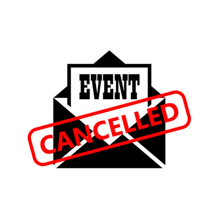 Event cancelled sign isolated on white backgroundのイラスト素材