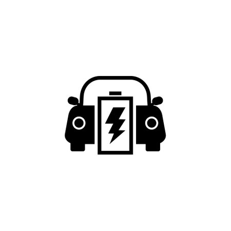 Car Battery icon isolated on white backgroundのイラスト素材
