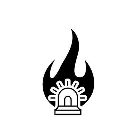 Fire alarm icon isolated on white backgroundのイラスト素材
