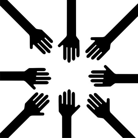 Teamwork hands icon isolated on white backgroundのイラスト素材