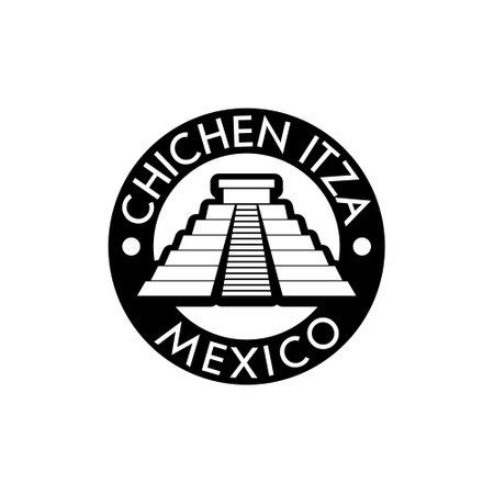 Chichen Itza Mexico icon isolated on white backgroundのイラスト素材