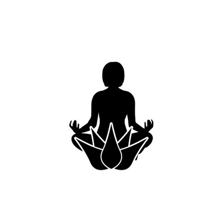 Woman meditation icon isolated on white backgroundのイラスト素材