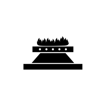 Kitchen gas stove flat icon isolated on white backgroundのイラスト素材