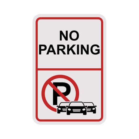No car or no parking traffic sign isolated on white backgroundのイラスト素材